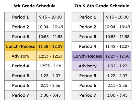 Lane Bell Schedule